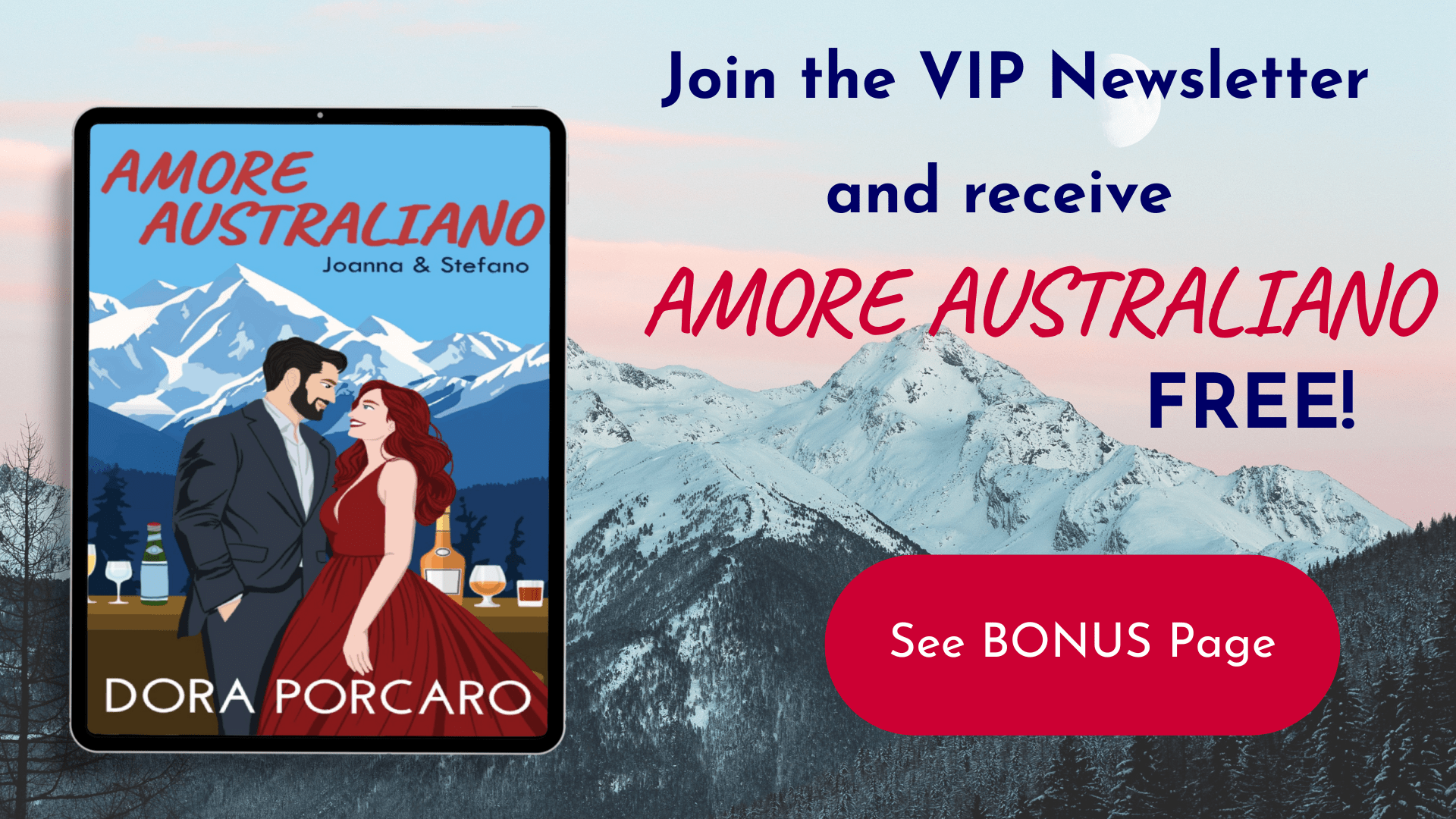 Receive a free copy of Amore Australiano when you sign-up for VIP Newsletter